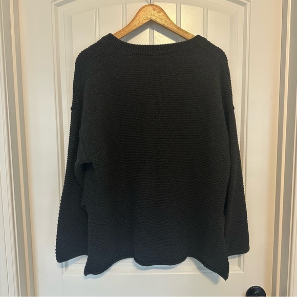 Free People Beach Oversized Knit Sweater Gray Cotton Button Up Boho Size Medium - Picture 5 of 8